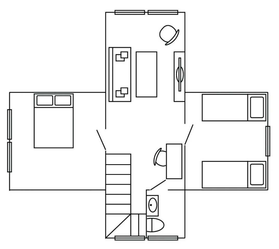 Planløsning loft for Nature & Sea